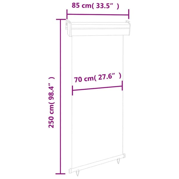 Balkongmarkis 85x250 cm brun