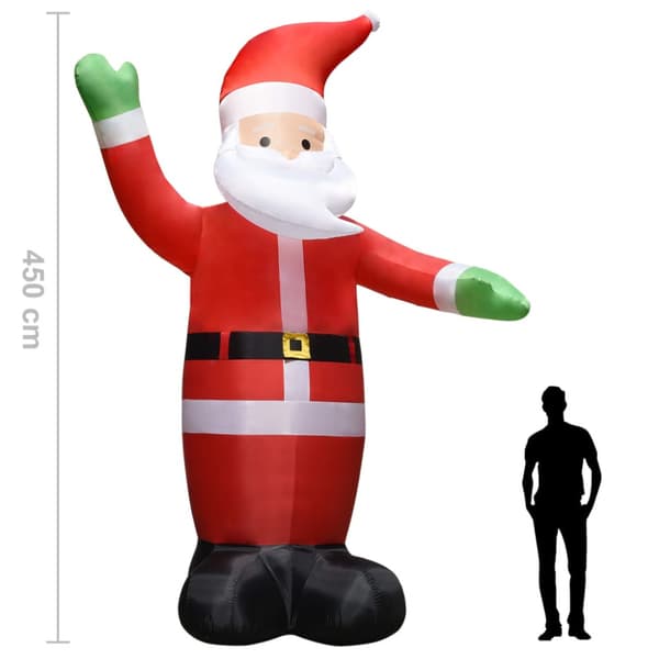 Uppblåsbar jultomte med LED IP44 4,5 m