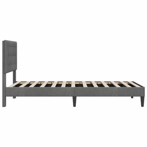 Sängram med huvudgavel Mörkgrå 80 x 200 cm Sammet