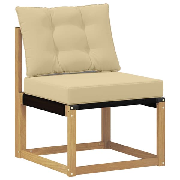 Utomhussoffset med kudde 4 pcs Vit och Beige
