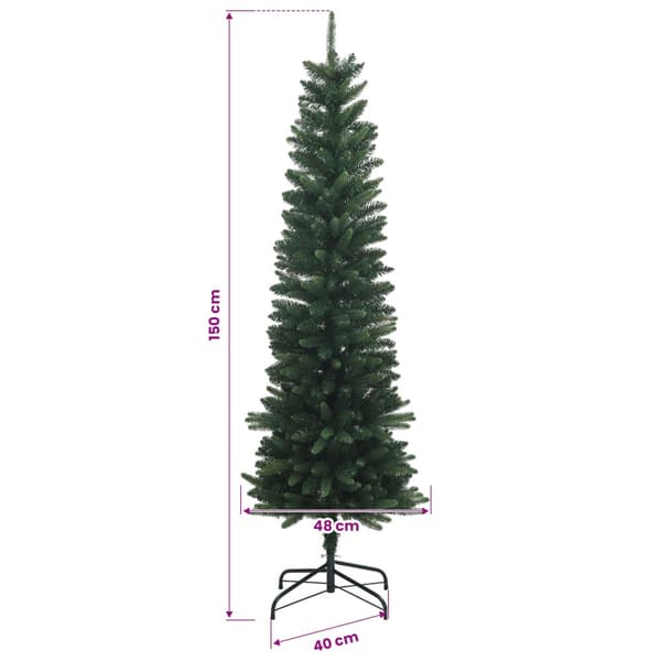 Artificial Slim Christmas Tree 150 cm PE och PVC Grön