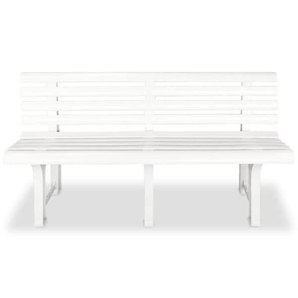 Trädgårdsbänk 145,5 cm plast vit