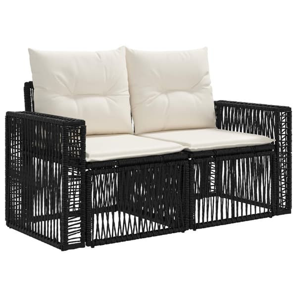 Trädgårdsoffset 9 st Svart och krämvit konstrotting