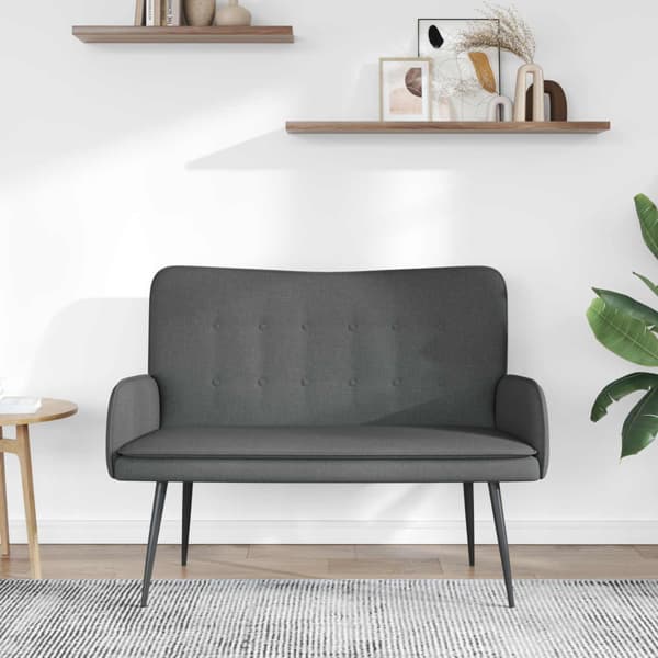 2-sits soffa Mörkgrå 115 x 61 x 87 cm tyg