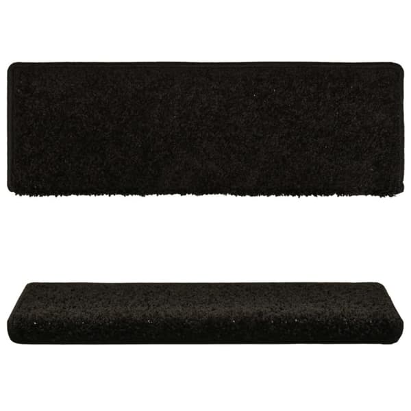 Trappmattor 15 st 65x21x4 cm svarta rektangulära kanter
