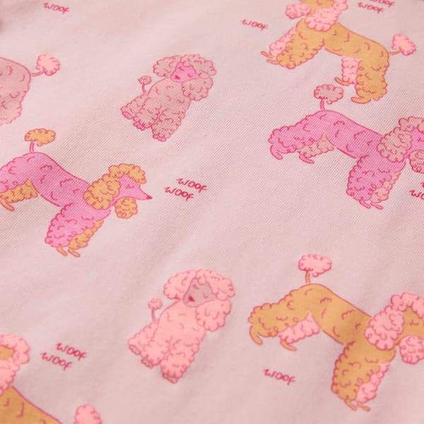 Barnpyjamas med korta ärmar ljusrosa 104