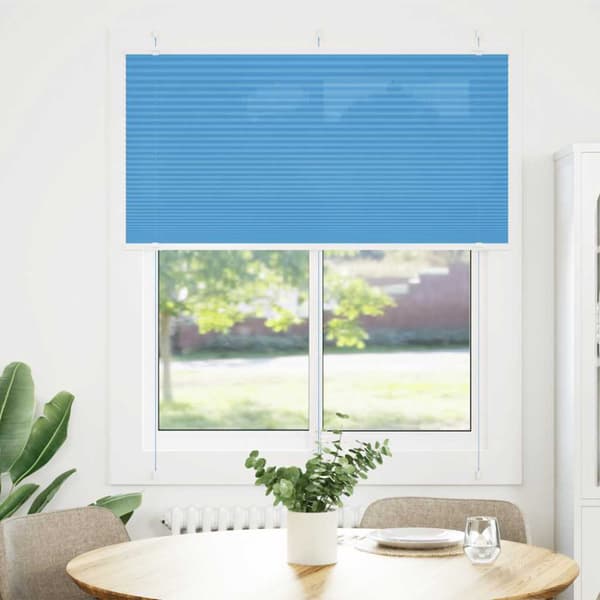 Plisserad persienn blå 120x100 cm tyg bredd 119,4cm polyester