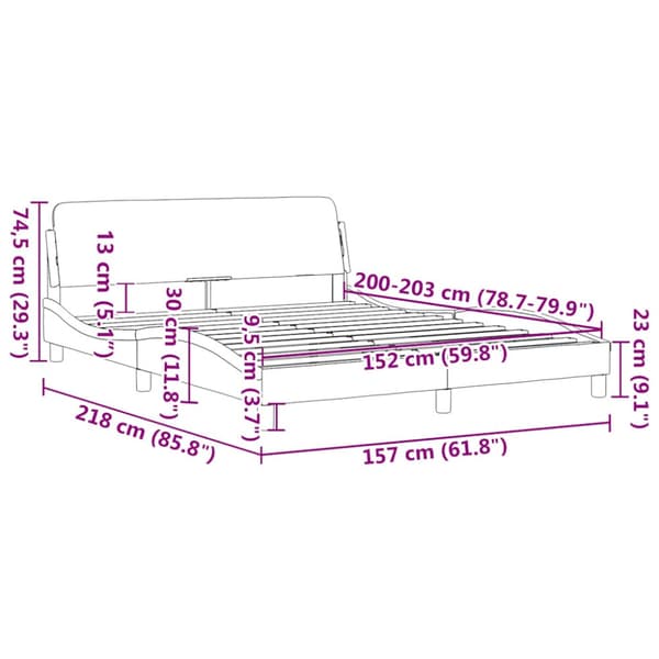 Bed Frame "Dover" Black 152x203 cm Faux Leather