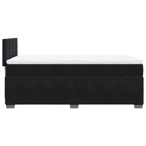 Ramsäng med madrass svart 80x200 cm sammet