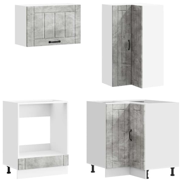 Köksenhet LUCCA 8 pcs Betonggrå Konstruerat trä