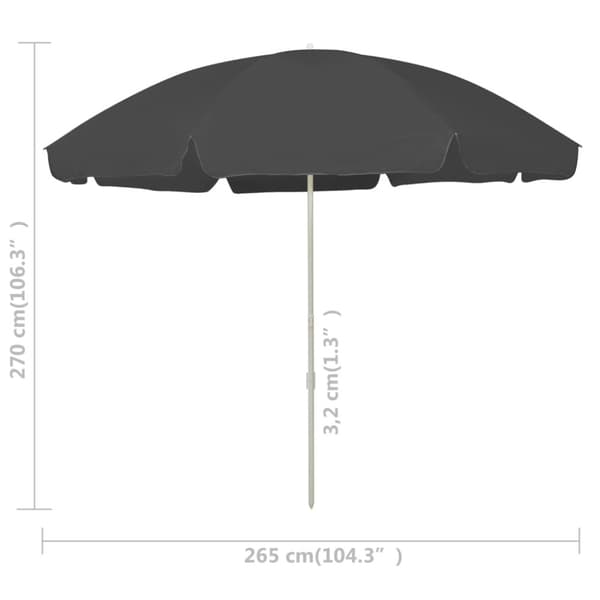 Strandparasoll antracit 300 cm