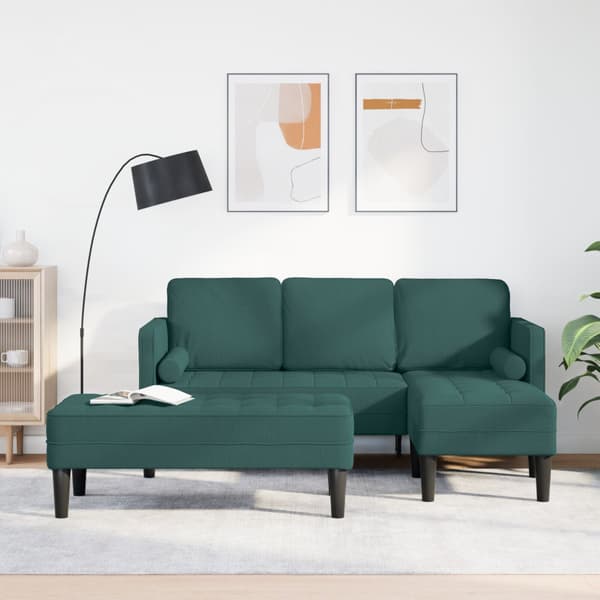 Soffset med kudde 2 pcs Mörkgrön Polyester