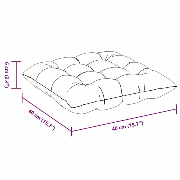 Sittkuddar 4 pcs Vit 40 x 40 x 6 cm tyg