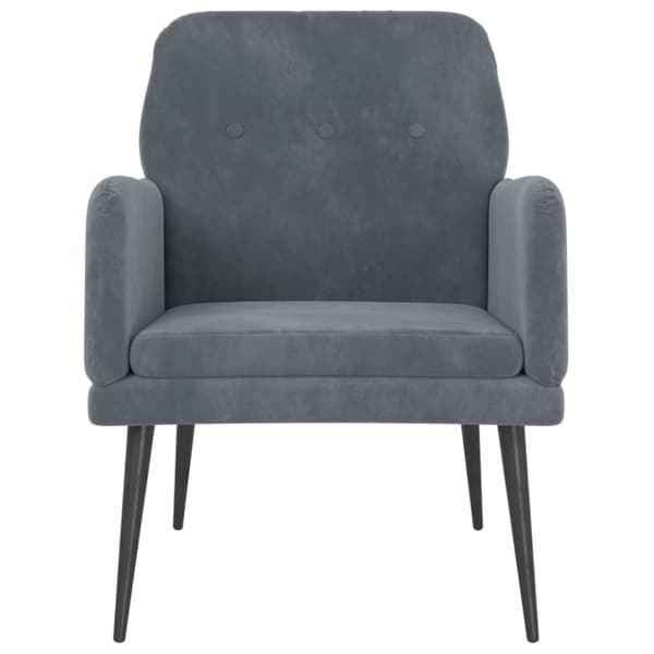 Fåtölj mörkgrå 62x79x79 cm sammet