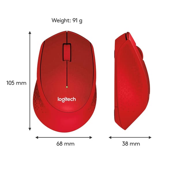 Logitech M330 SILENT PLUS - mus - 2.4 GHz - röd