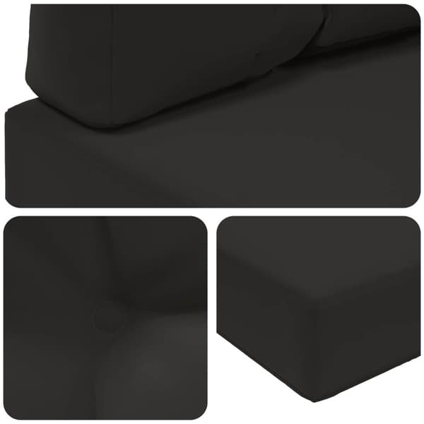Utomhus Soffa Kudde 2 pcs Svart Polyester