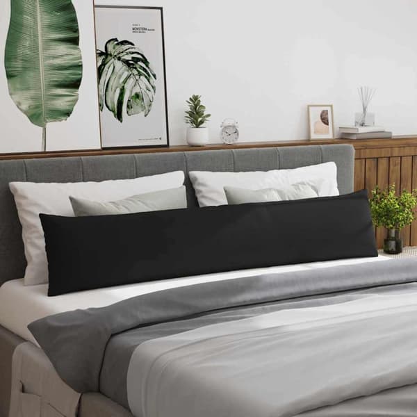 Sofakuddar 2 pcs Svart 200 x 40 cm tyg