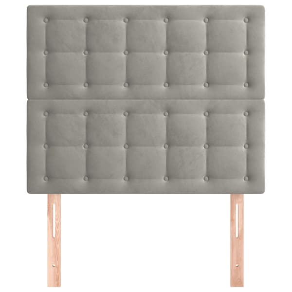 Sänggavel ljusgrå 90x5x118/128 cm sammet