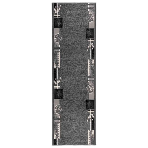 Runner-matta FLORNES Vävd Grå Löv 67 x 450 cm PP 7 mm