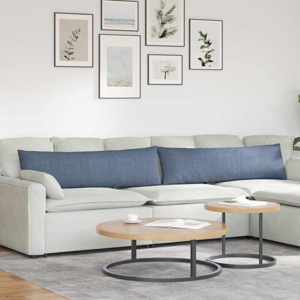 Sofakuddar 2 pcs Blå 145 x 40 cm Kordread tyg
