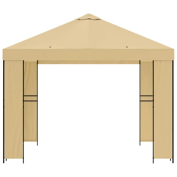 Paviljong 3 x 3 m Gräddvit Polyester och Stål 190