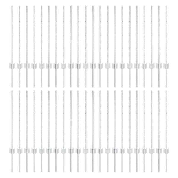 Stängselstolpe 44 pcs Silver 120 cm Stål