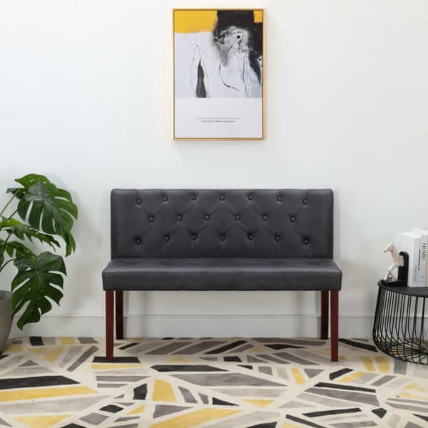 Bänk 120 cm konstmocka grå