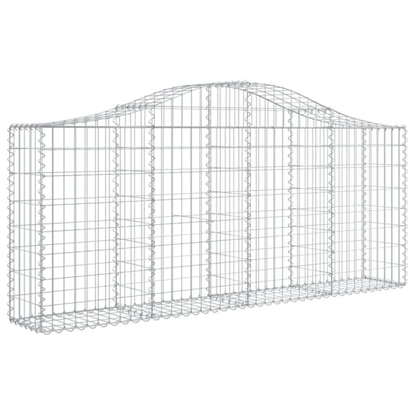 Gabioner bågformade 9 st 200x30x80/100 cm galvaniserat järn