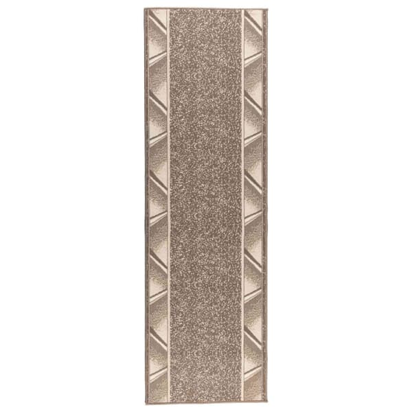 Runner-matta FLORNES Vävd Taupe Zigzag 100 x 400 cm PP 7 mm