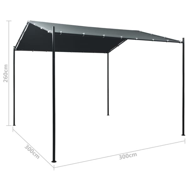 Paviljong 3x3 m stål antracit