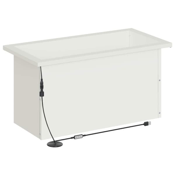 Odlingslåda med LED 2 st Vit 30 x 60 x 30 cm Stål