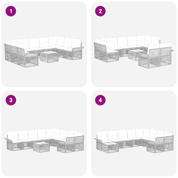 Trädgårdsoffset 10 pcs Grå konstrotting