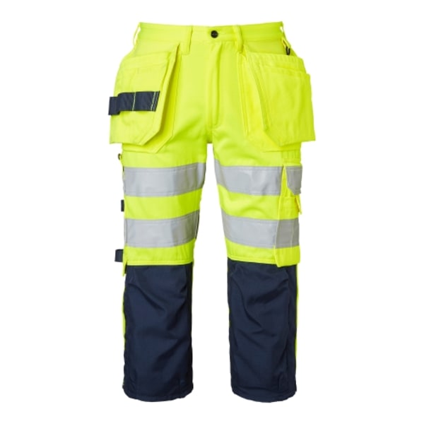 218 Craftsmen 3/4 Trousers Fluorescent yellow/navy Unisex