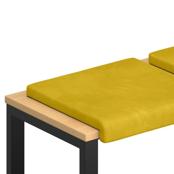Bänk kudde 4 st Sammet Gul Djup 35 cm