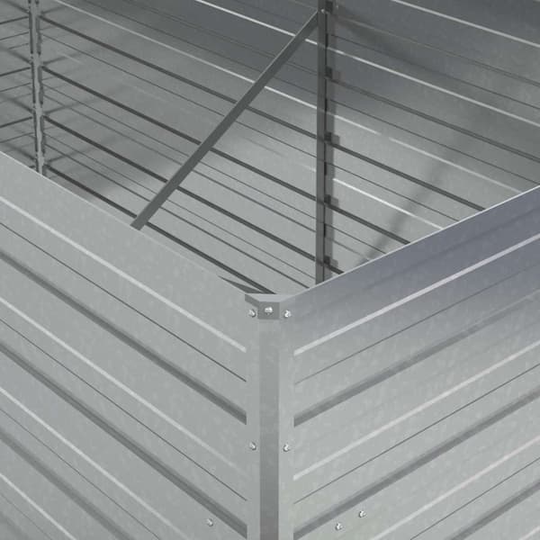 Odlingslåda upphöjd galvaniserat stål 160x80x77 cm silver