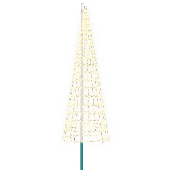 Julgransbelysning med markspett och flaggstång 300 cm