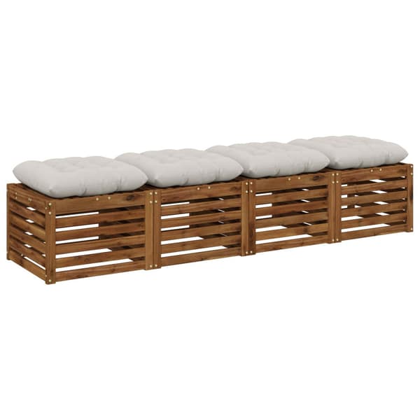 Sittkuddar VIANEN 4 st 100% Polyester Vit 50 x 50 x 12 cm