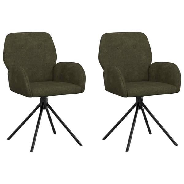 Svängande Matstolar 2 pcs Faux Mockaläder Armégrön