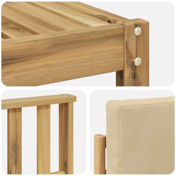 Utomhussoffset 6 pcs Vit och Beige 59 x 59 x 37 cm Polyester