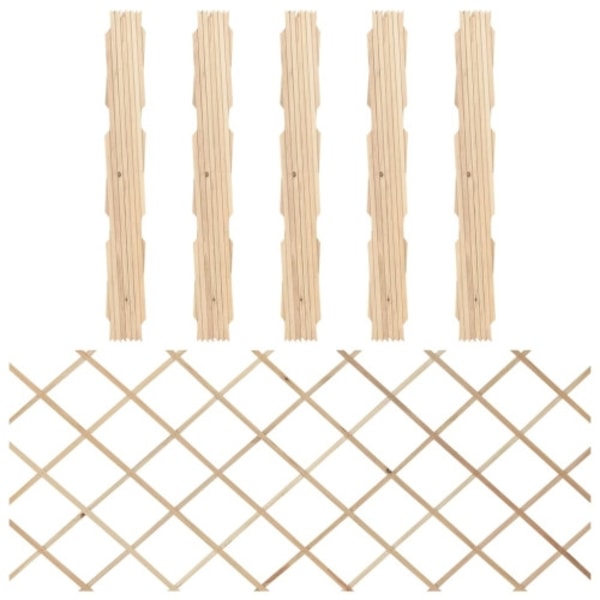 Spaljéstaket 5 st massivt granträ 180x80 cm