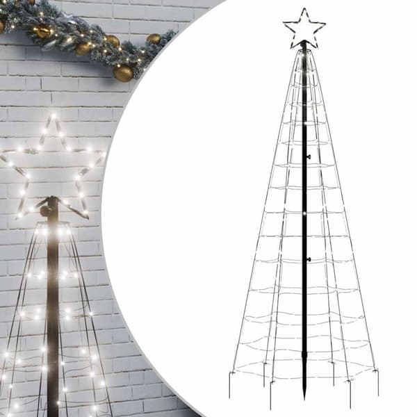 LED julgran med spikar 220 LED kall vit 180 cm