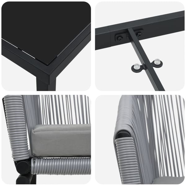 Trädgårdsmöbelset 7 pcs Antracit Pulverlackerat stål