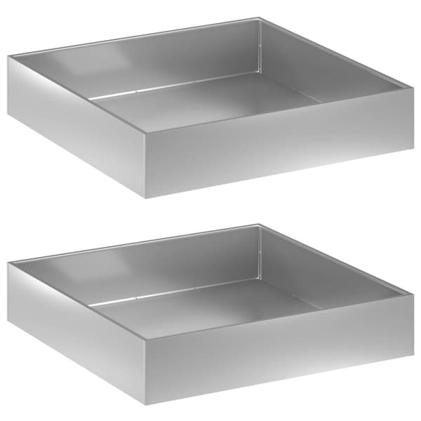 Trädgårdsplanterare 2 st Silver 100 x 100 x 20 cm