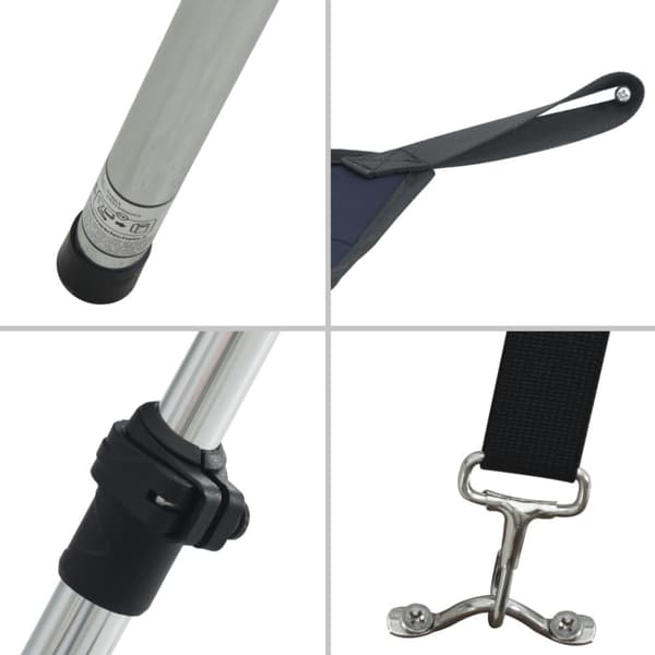 Förlängningsdel för båtkapell set blå 170x170x(113-182,5) cm