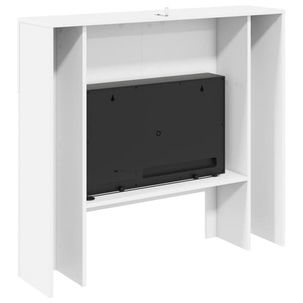 Elektrisk eldstad Vit 100 x 24,5 x 90 cm Konstruerat trä