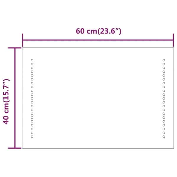 Badrumsspegel LED 40x60 cm