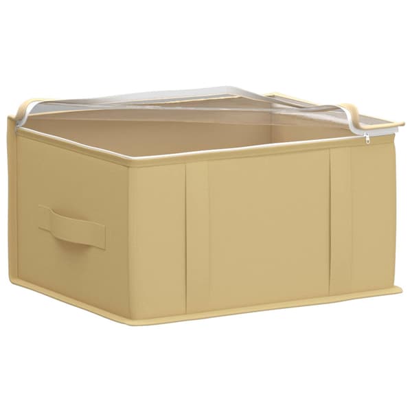 Förvaringslåda med transparent toppfönster 2 pcs Gräddvit