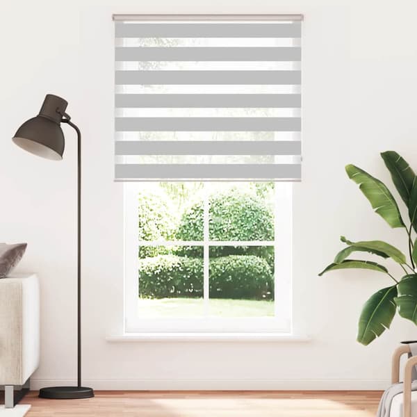 Rullgardin zebra ljusgrå 125x230 cm tyg bredd 120,9cm polyester