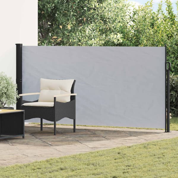 Utfällbar sidomarkis Grå 300 x 117 cm Polyester