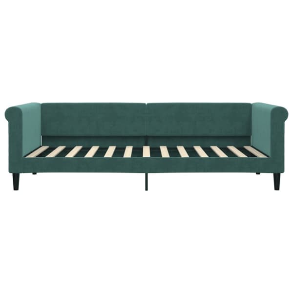 Dagbädd med madrass mörkgrön 90x200 cm sammet